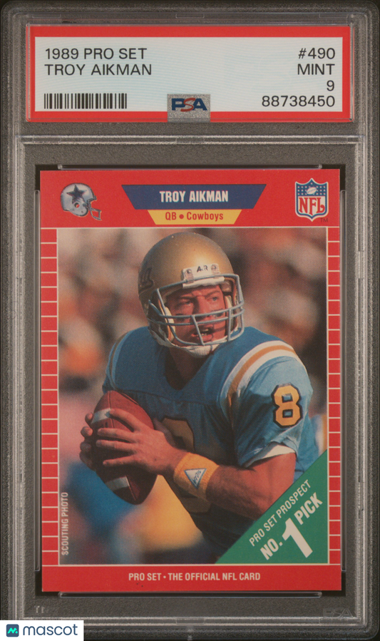 1989 Pro Set Troy Aikman #490 PSA 9