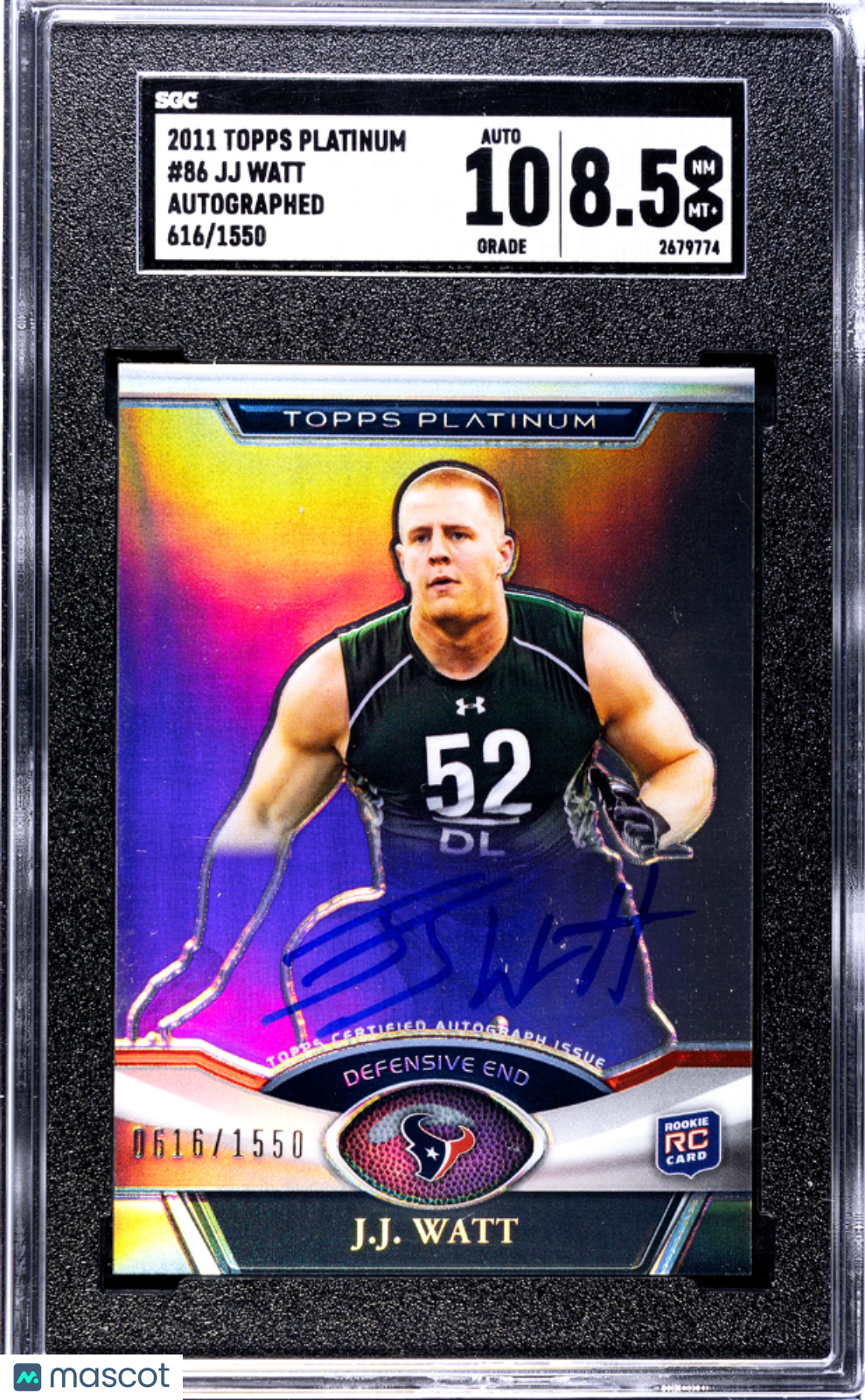 2011 Topps Platinum JJ Watt #86 Autograph SGC 8.5