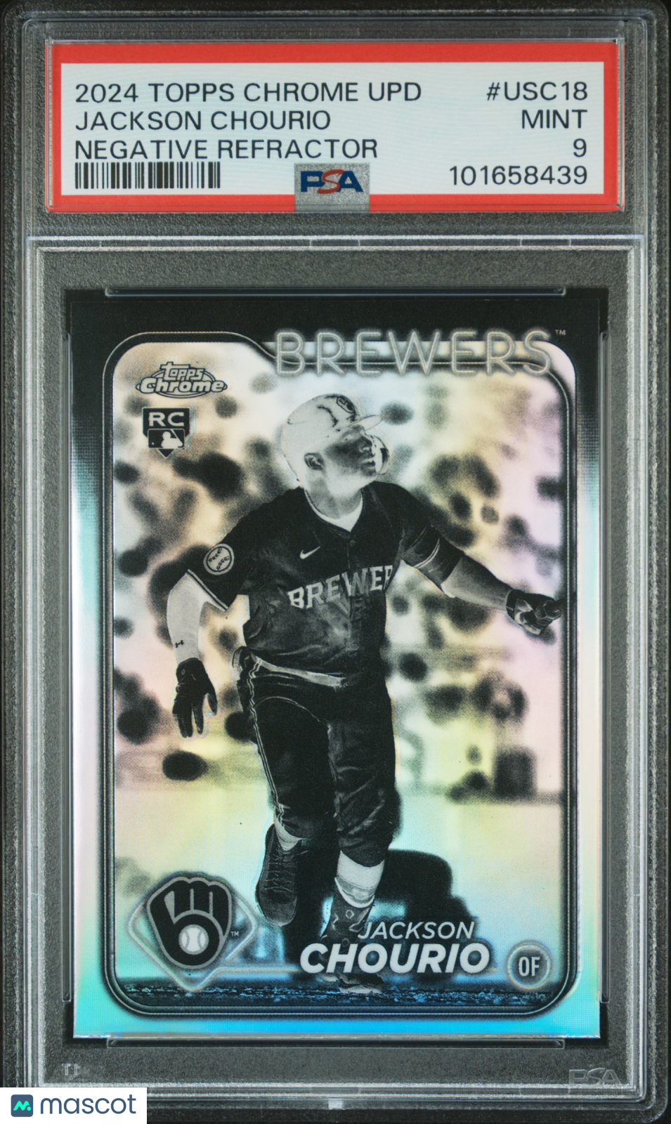 2024 Topps Chrome Update Jackson Chourio #USC18 Negative Refractor PSA 9