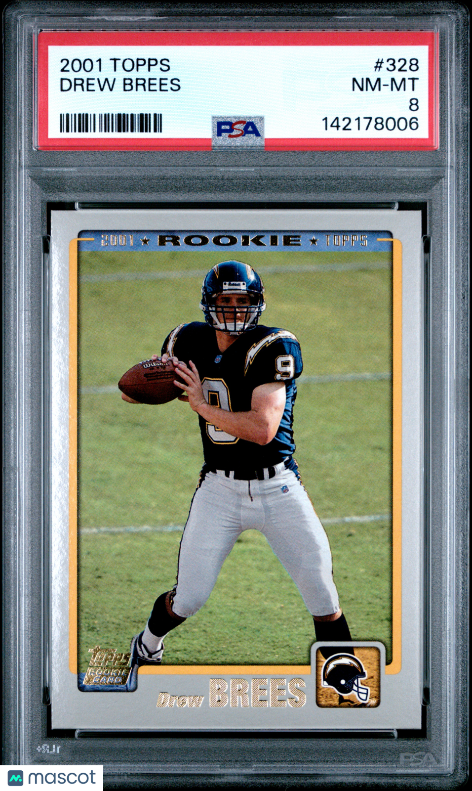 2001 Topps Drew Brees #328 PSA 8