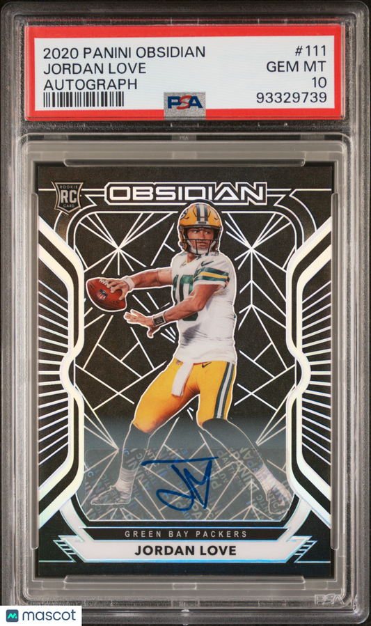 2020 Panini Obsidian Jordan Love #111 Autograph PSA 10