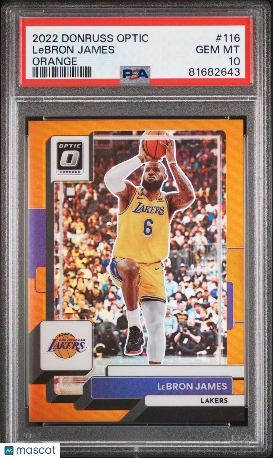 2022 Panini Donruss Optic LeBron James #116 Orange PSA 10