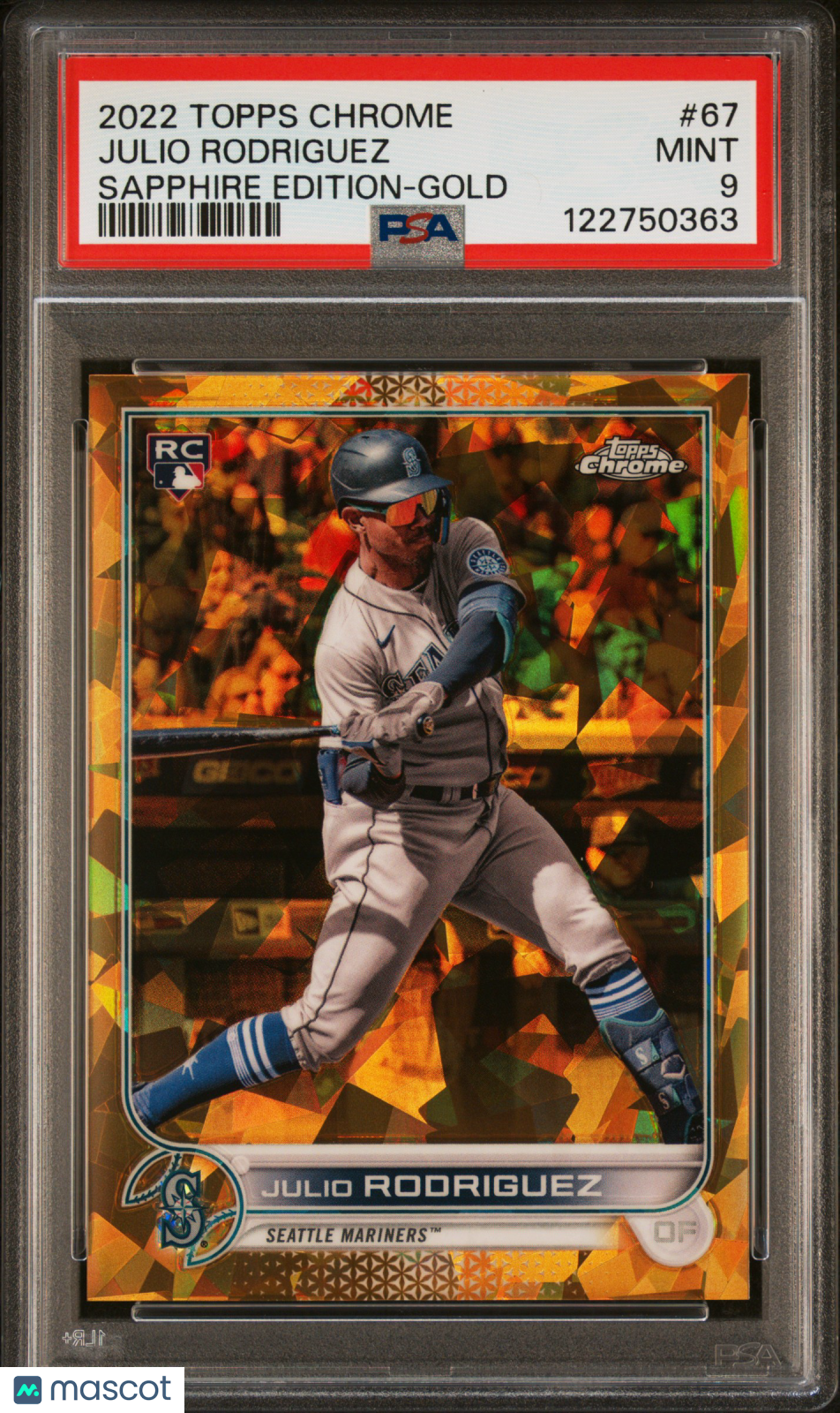 2022 Topps Chrome Sapphire Edition Julio Rodriguez #67 Gold PSA 9