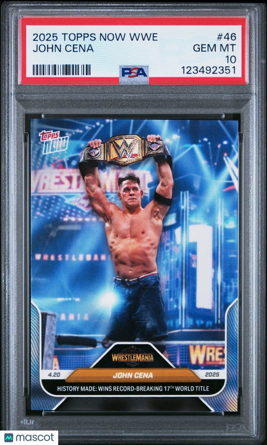 2025 Topps Now WWE John Cena #46 PSA 10