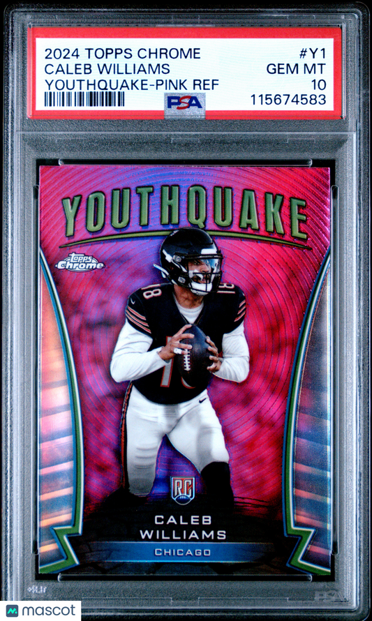 2024 Topps Chrome Youthquake Caleb Williams #Y1 Pink Ref PSA 10