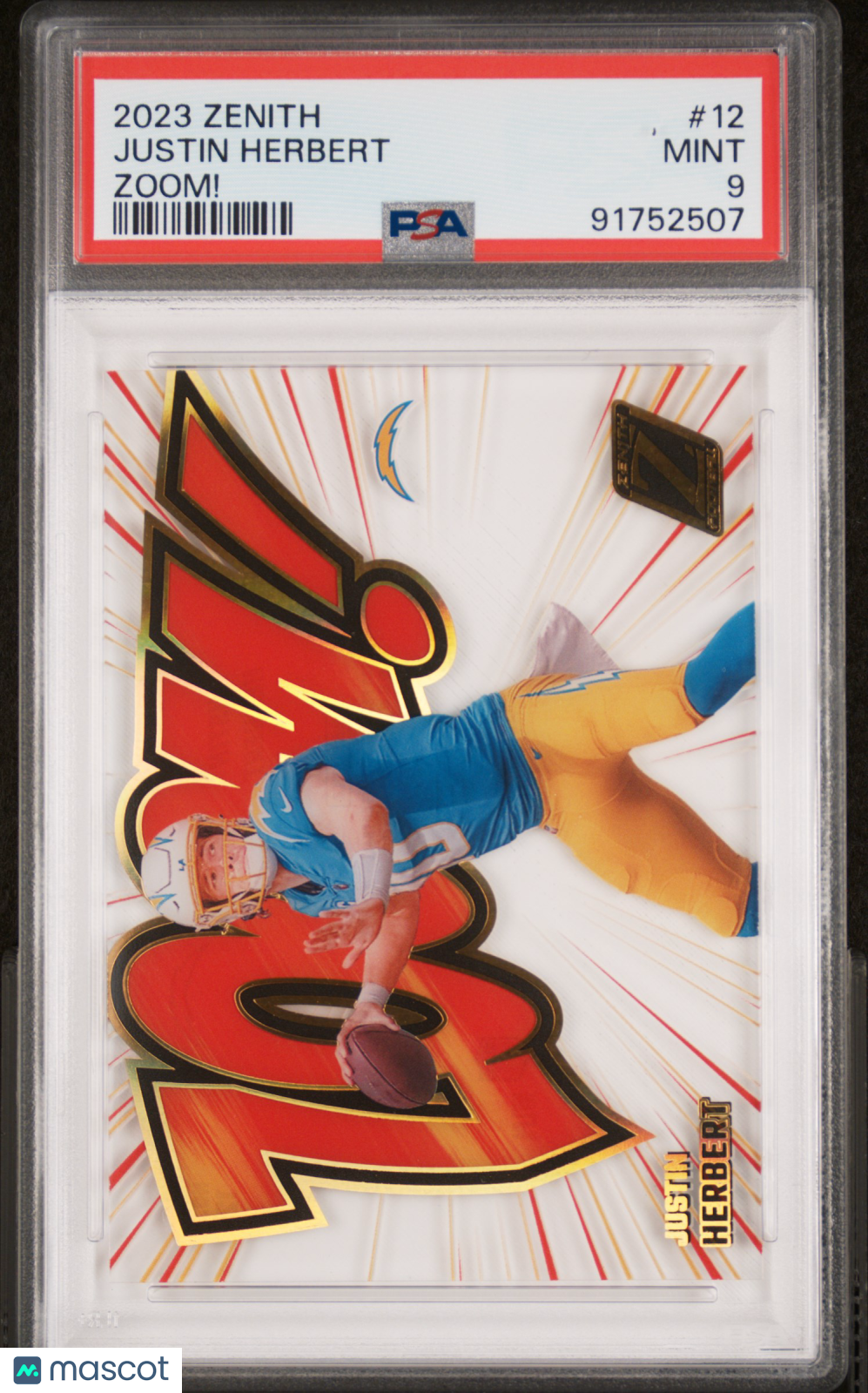 2023 Panini Zenith Zoom! Justin Herbert #12 PSA 9