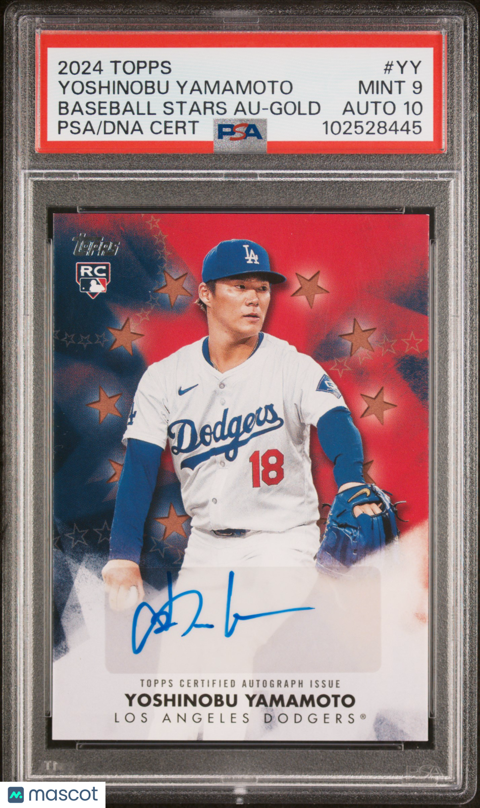 2024 Topps Baseball Stars Autographs Yoshinobu Yamamoto #YY Gold PSA 9