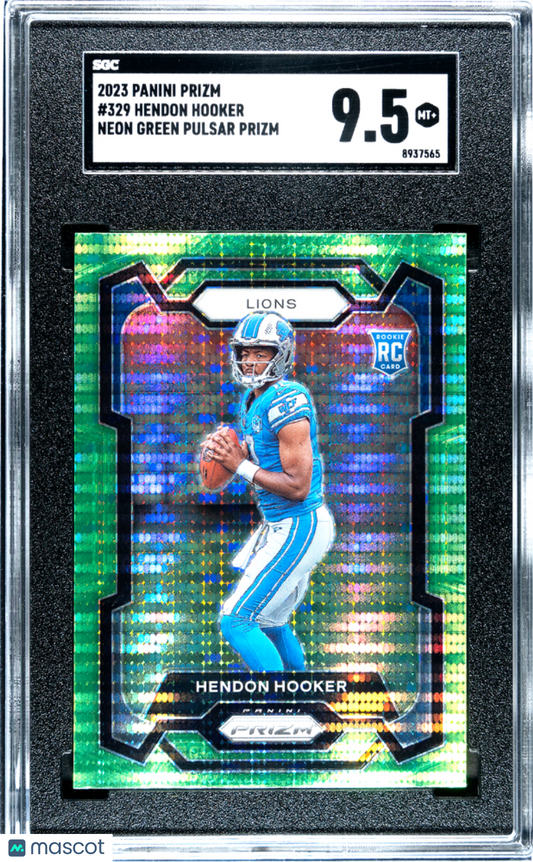 2023 Panini Prizm Hendon Hooker #329 Neon Green Pulsar SGC 9.5