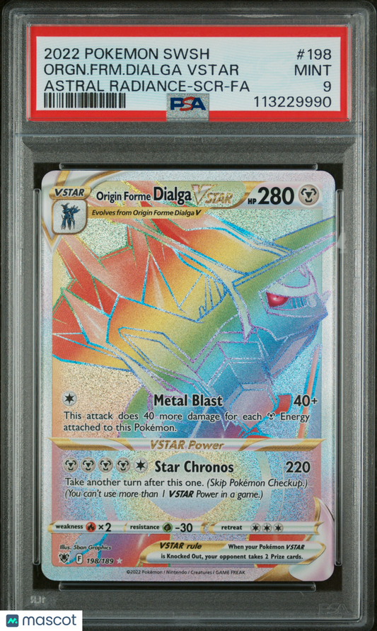 2022 Pokemon Sword & Shield Astral Radiance Orgn Dialga VSTAR PSA 9 #198