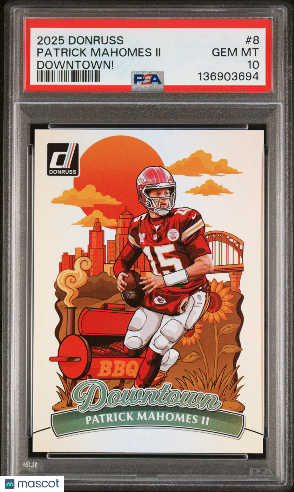 2025 Panini Donruss Downtown Patrick Mahomes II #8 PSA 10