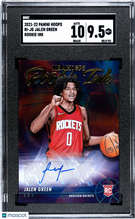 2021 Panini Hoops Jalen Green #RI-JG Rookie Ink SGC 9.5