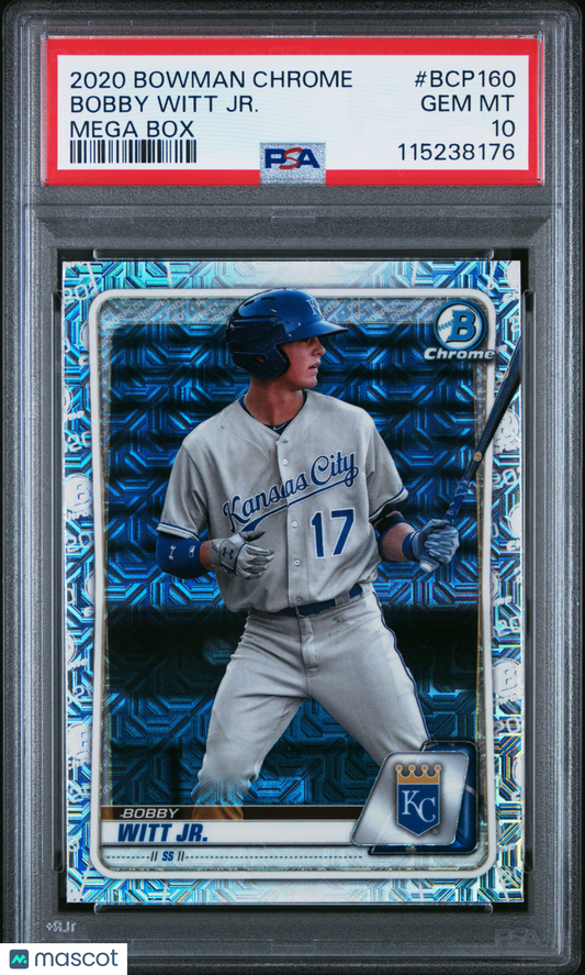 2020 Bowman Chrome Mega Box Bobby Witt JR. #BCP160 PSA 10