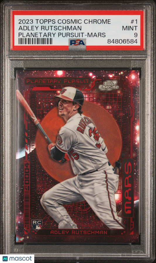 2023 Topps Cosmic Chrome Planetary Pursuit Adley Rutschman #1 Mars PSA 9