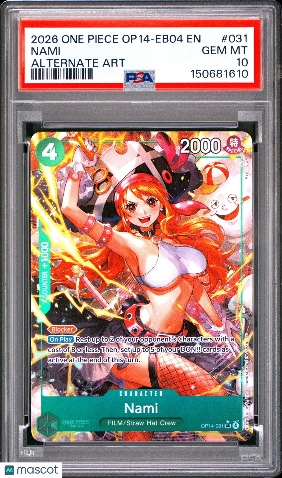 2026 One Piece Op14-Eb04-The Azure Sea's Seven Nami Alternate Art PSA 10 #031