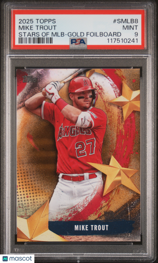 2025 Topps Stars Of MLB Mike Trout #SMLB8 Gold Foilboard PSA 9