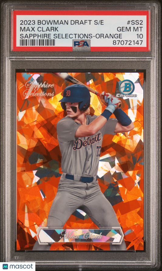 2023 Bowman Draft Sapphire Edition Sapphire Selections Max Clark /25 PSA 10