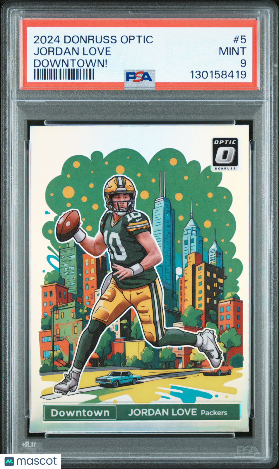 2024 Panini Donruss Optic Downtown! Jordan Love #5 PSA 9
