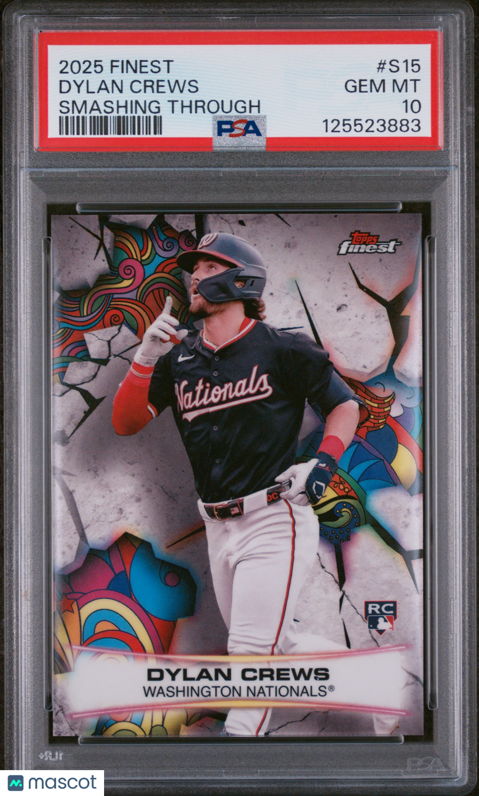 2025 Topps Finest Smashing Through Dylan Crews #S15 PSA 10