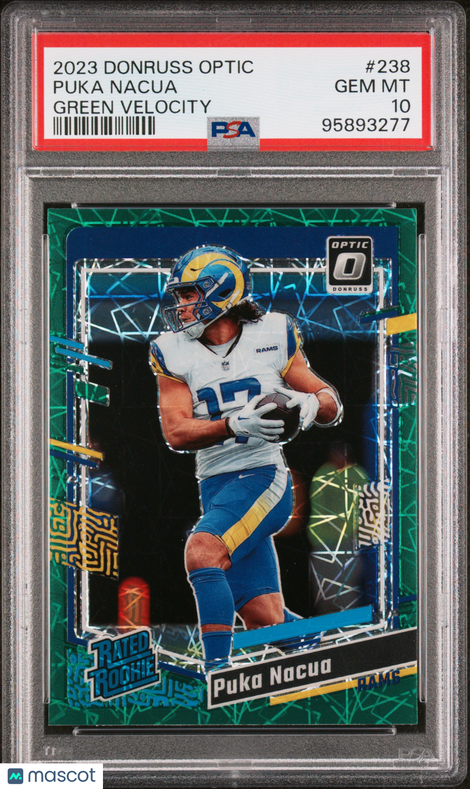 2023 Panini Donruss Optic Puka Nacua #238 Green Velocity PSA 10