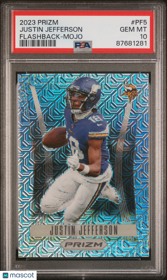 2023 Panini Prizm Prizm Flashback Justin Jefferson #PF5 Mojo PSA 10