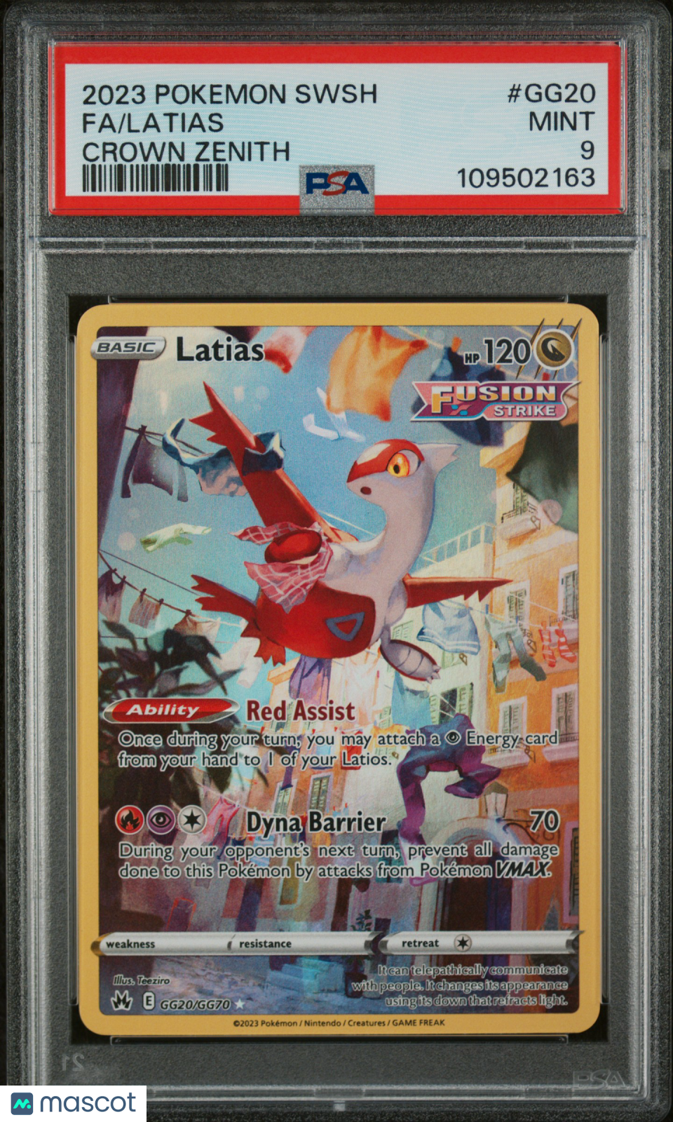 2023 Pokemon Sword And Shield Crown Zenith Latias #GG20 Fa Crown Zenith PSA 9