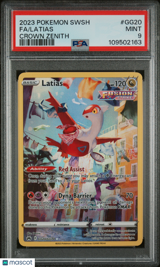 2023 Pokemon Sword And Shield Crown Zenith Latias #GG20 Fa Crown Zenith PSA 9