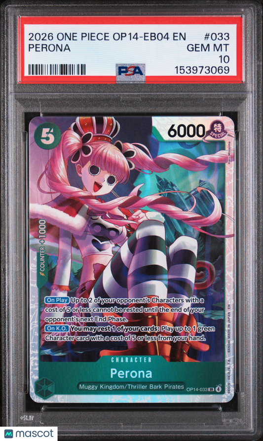 2026 One Piece Op14-Eb04-The Azure Sea's Seven Perona PSA 10 #033