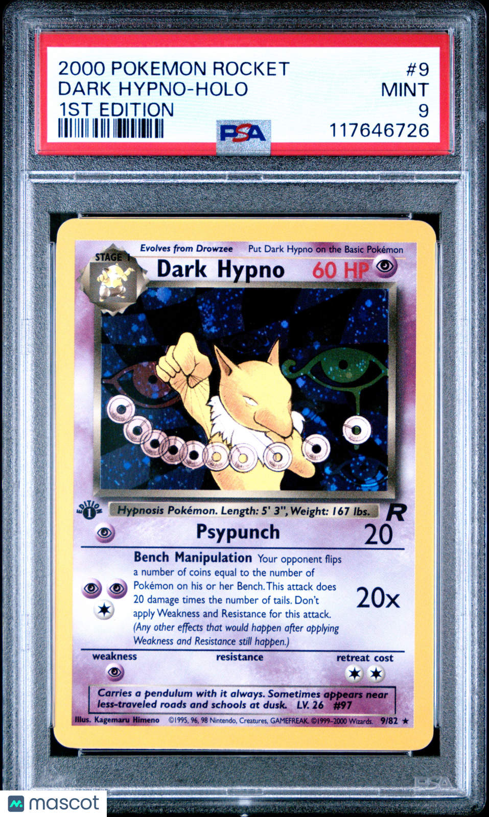 2000 Pokemon Rocket Dark Hypno Holo 1st Edition PSA 9 #9