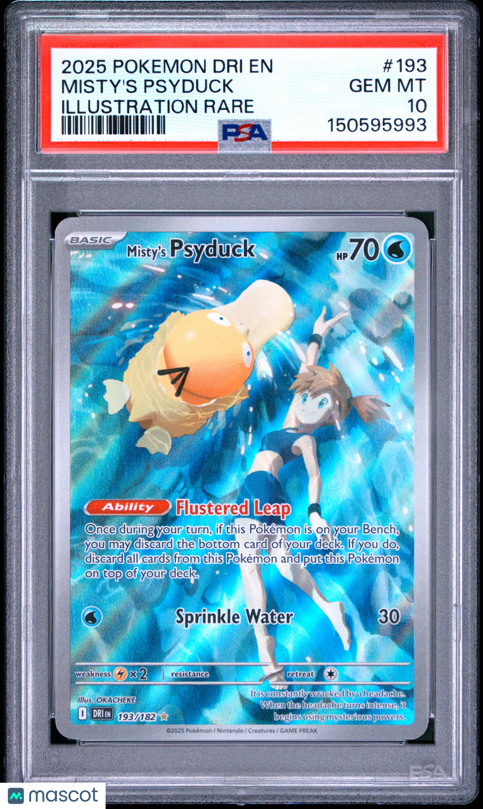2025 Pokemon Dri Destined Rivals Misty's Psyduck Illustration Rare PSA 10 #193