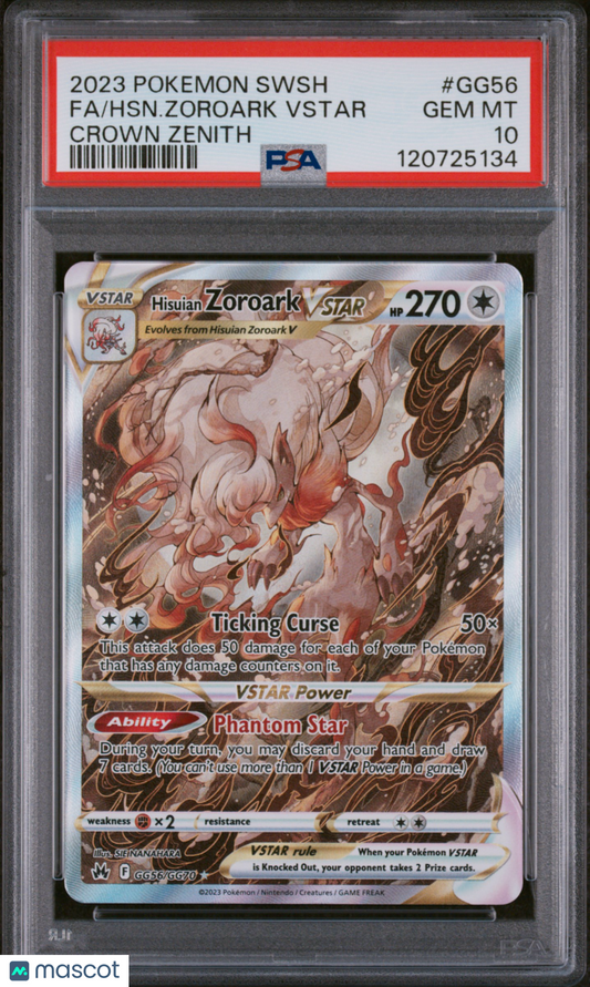 2023 Pokemon Sword And Shield Crown Zenith HSN. Zoroark Fa Crown Zenith PSA 10