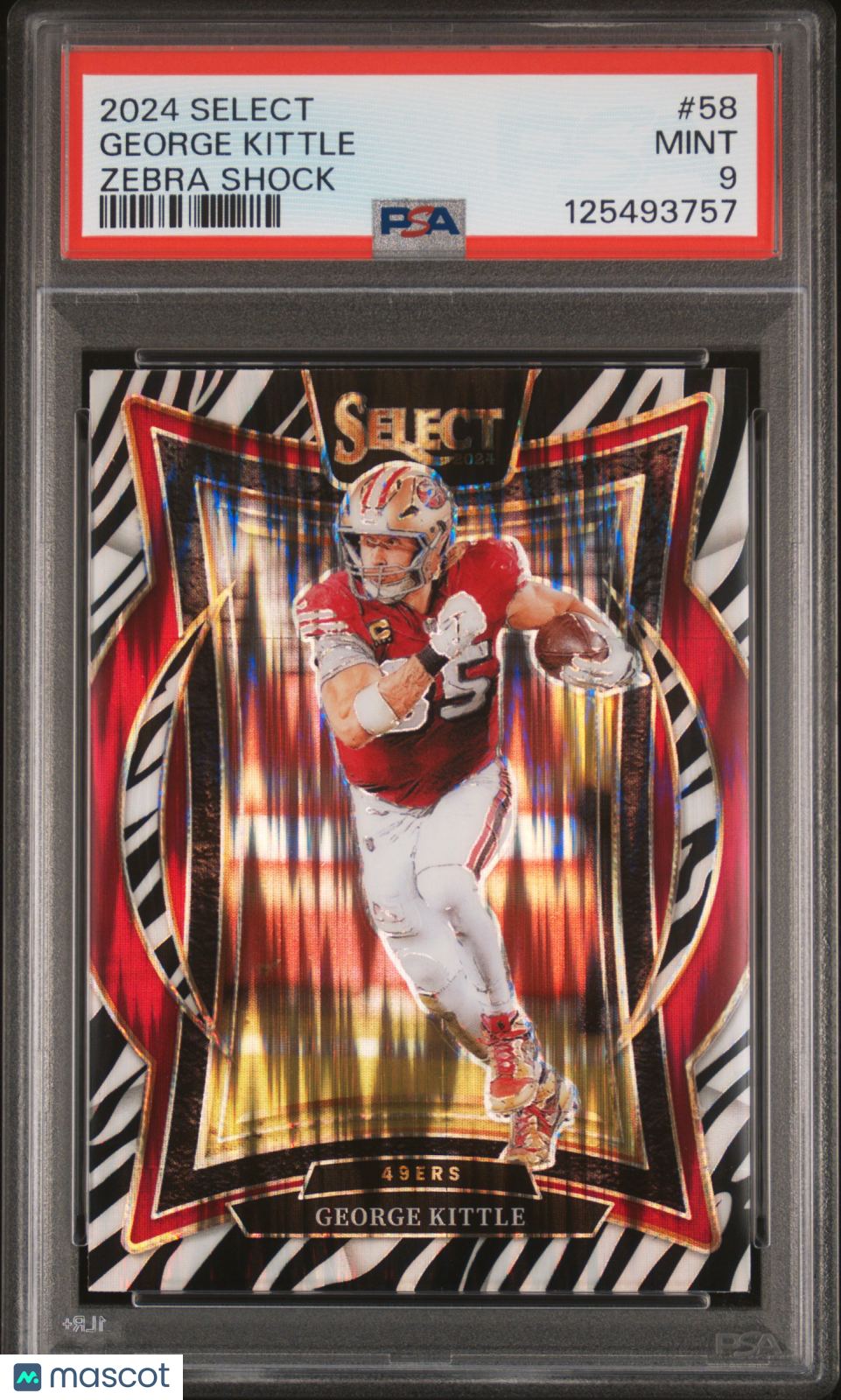 2024 Panini Select George Kittle #58 Zebra Shock PSA 9