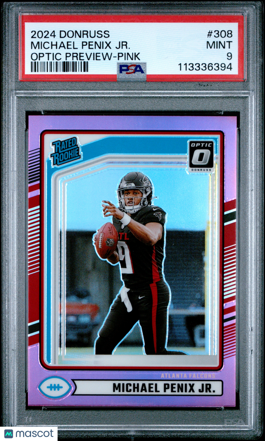 2024 Panini Donruss Michael Penix JR. #308 Optic Preview Pink PSA 9