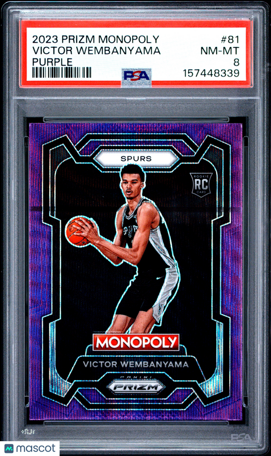 2023 Panini Prizm Monopoly Victor Wembanyama #81 Purple PSA 8