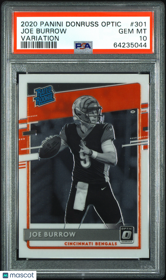 2020 Panini Donruss Optic Joe Burrow #301 Variation PSA 10