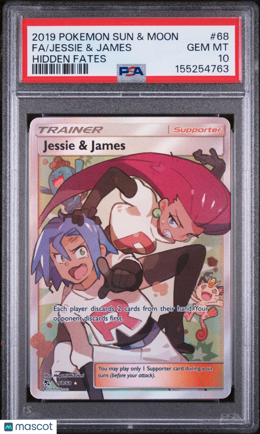 2019 Pokemon Sun & Moon Hidden Fates Jessie & James Fa Hidden Fates PSA 10 #68