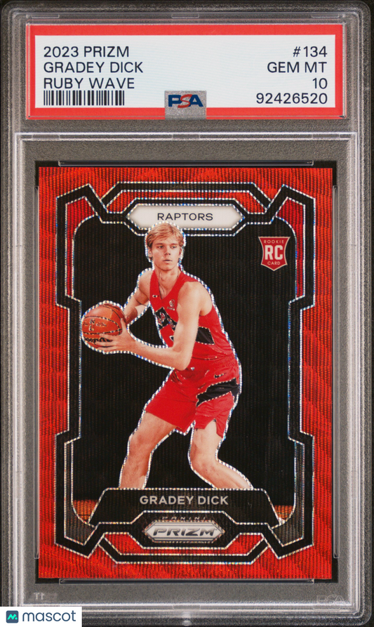 2023 Panini Prizm Gradey Dick #134 Ruby Wave PSA 10