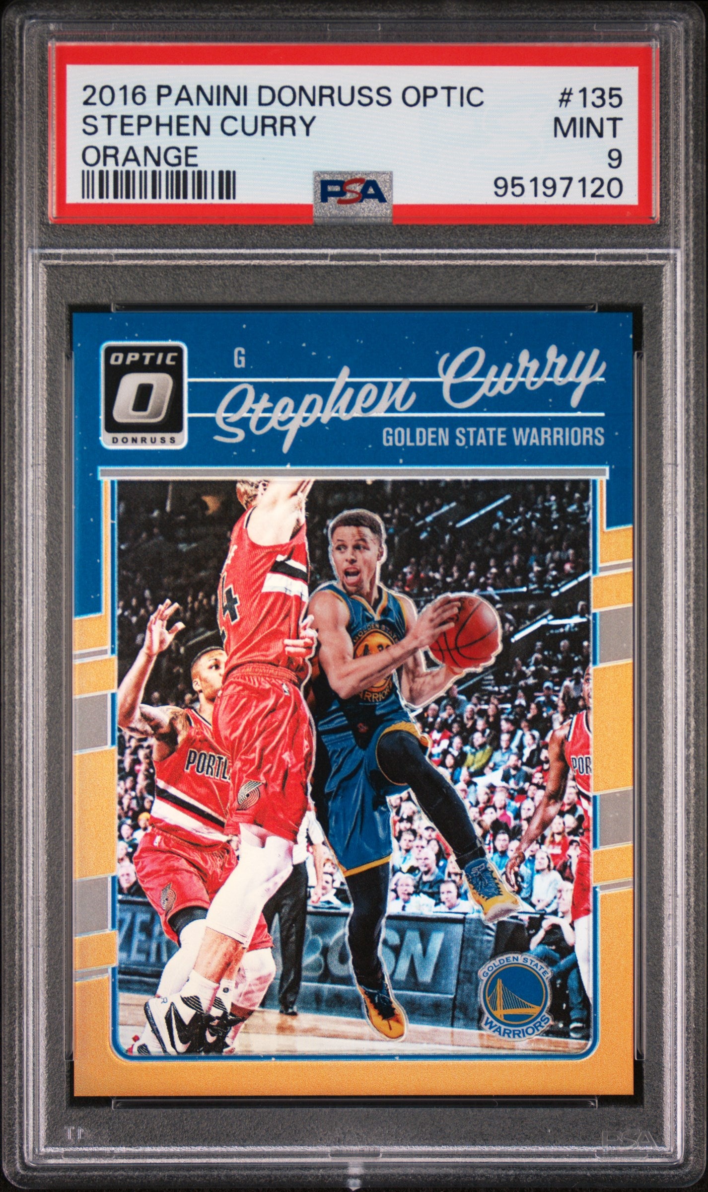 2016 Panini Donruss Optic Stephen Curry #135 Orange PSA 9