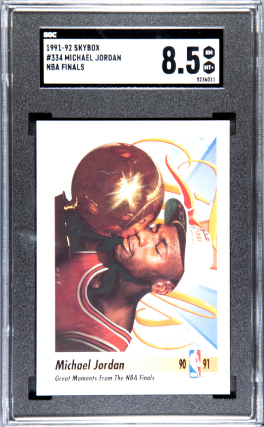 1991 Skybox Michael Jordan #334 NBA Finals SGC 8.5