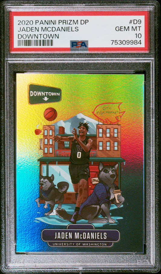 2020 Panini Prizm Draft Picks Downtown Jaden Mcdaniels #D9 Downtown PSA 10