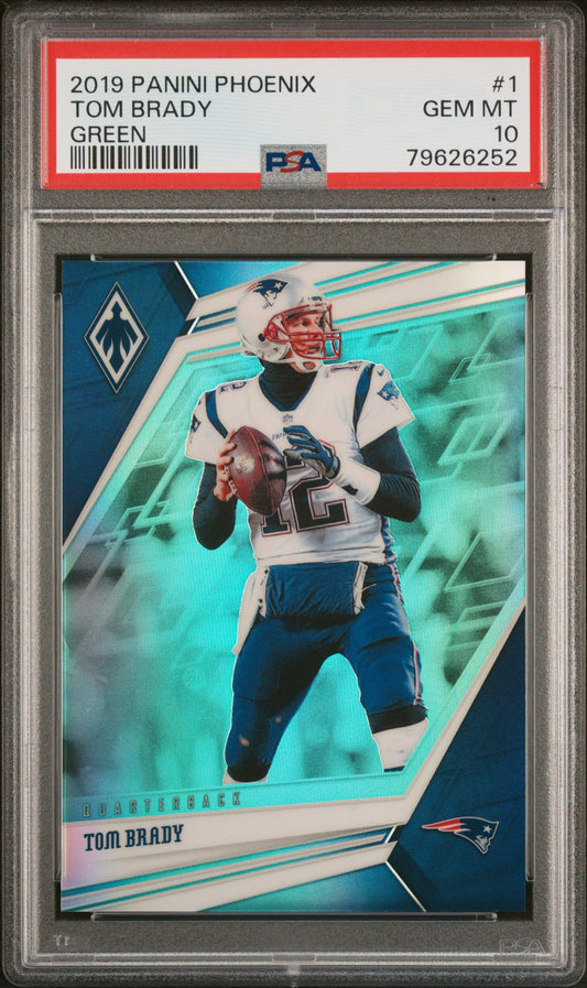 2019 Panini Phoenix Tom Brady #1 Green PSA 10