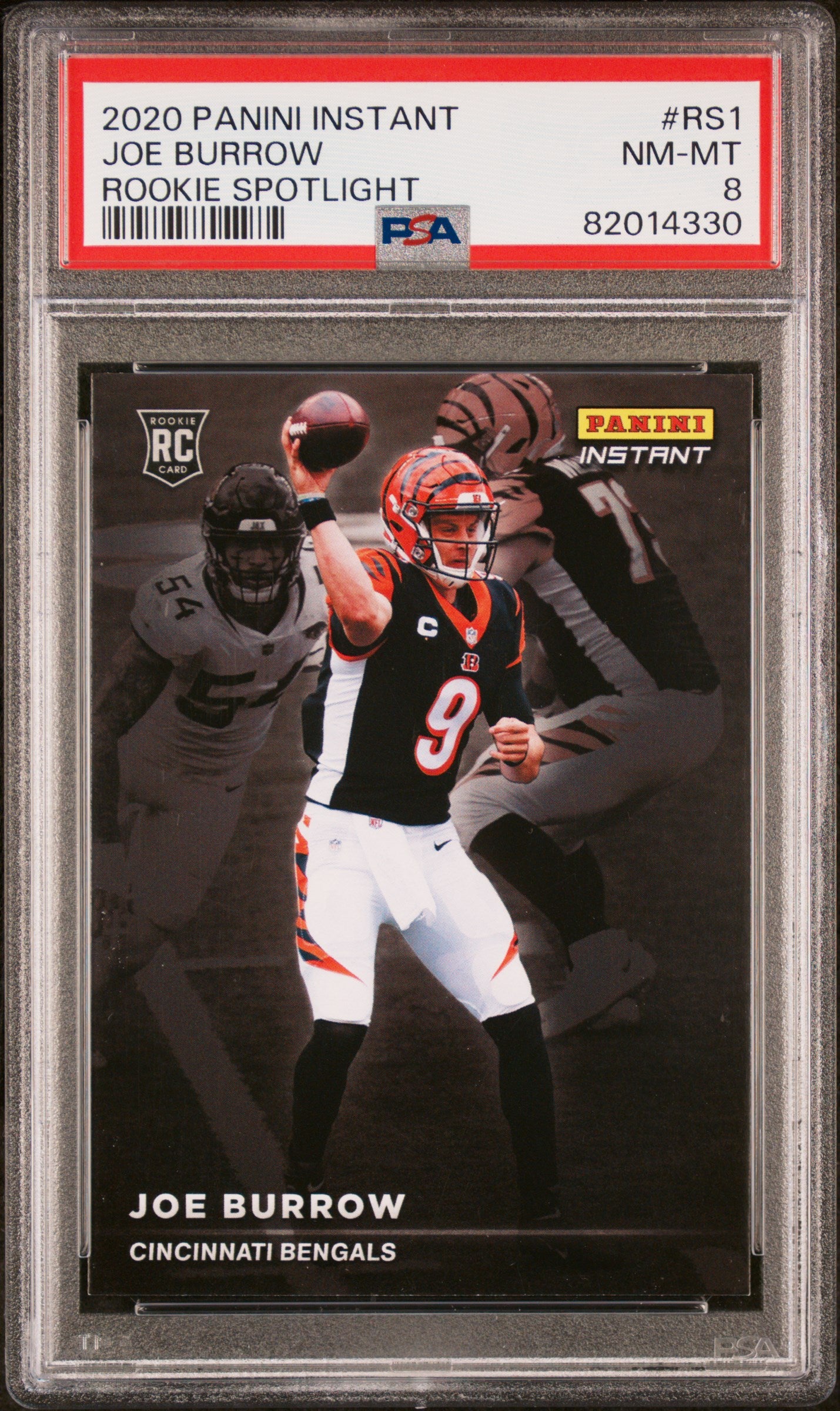 2020 Panini Instant Rookie Spotlight Joe Burrow #RS1 PSA 8