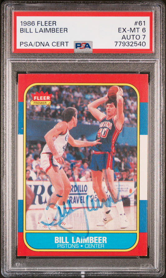 1986 Fleer Bill Laimbeer #61 PSA 6