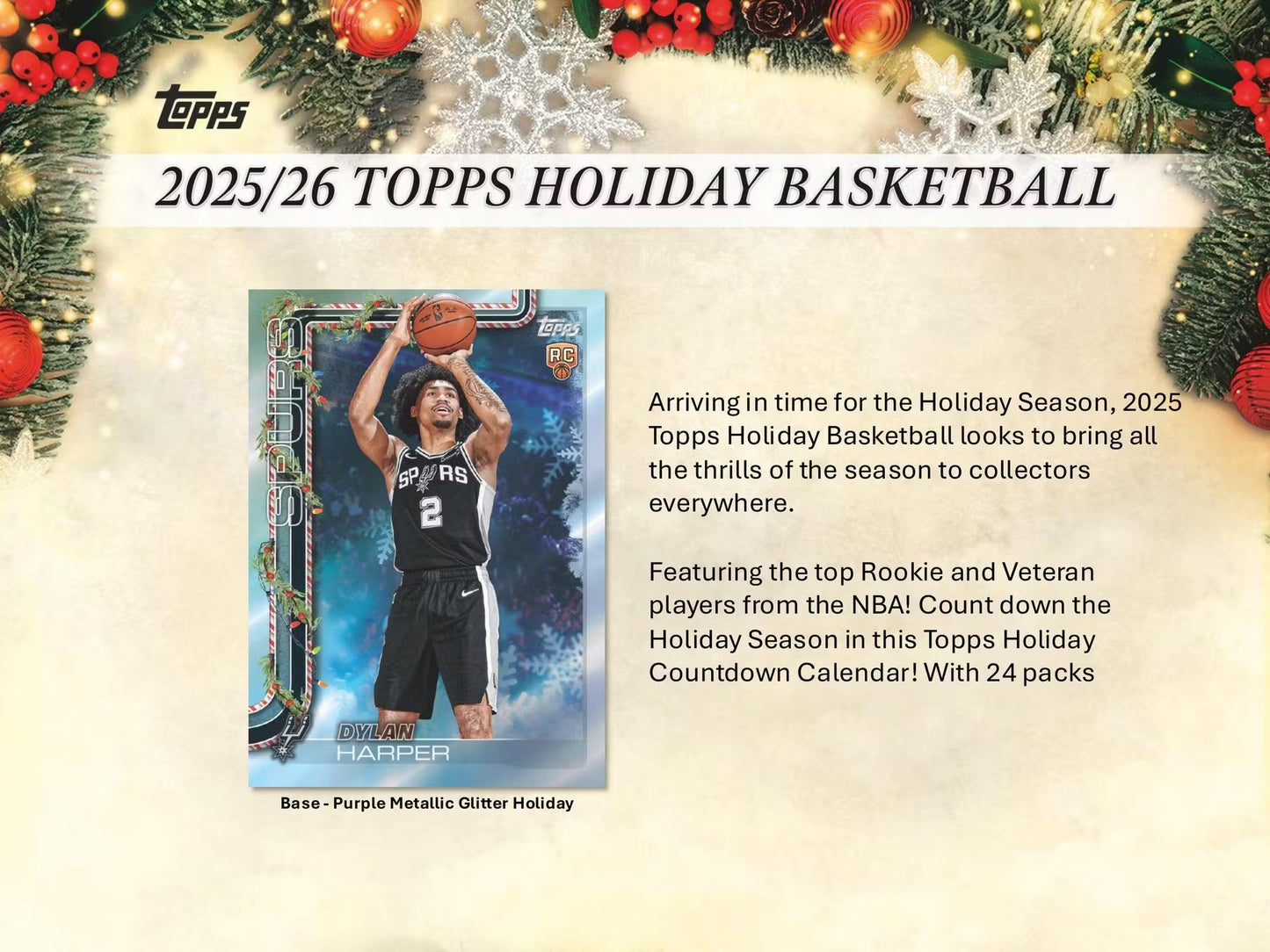 2025/26 Topps Holiday Basketball Countdown Calendar Box