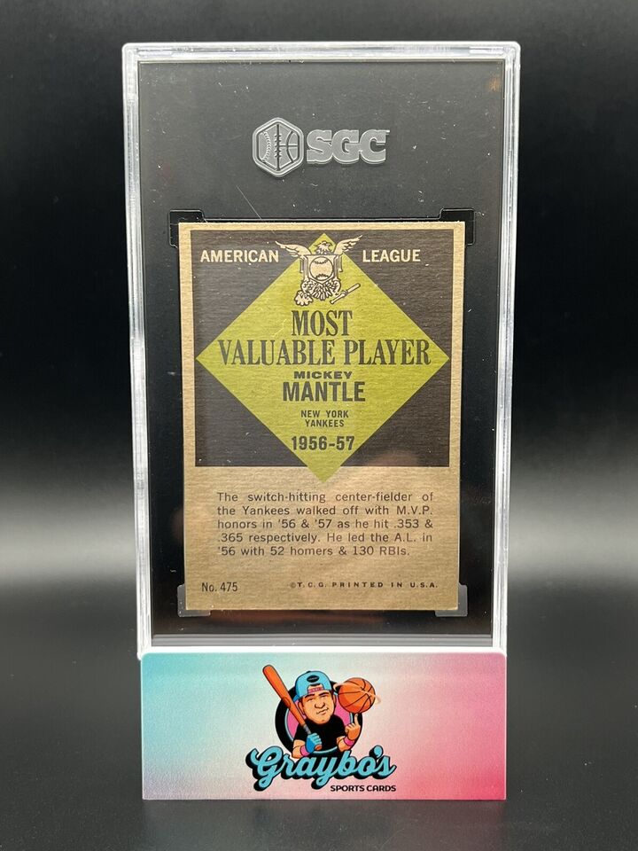 1961 Topps Mickey Mantle MVP #475 SGC 5.5